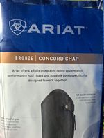 Ariat Bronze Concord Chap Leather Half Chaps Light Brown Size M