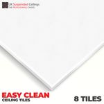 White Vinyl Suspended Ceiling Tiles - Easy Clean 600 x 600 - Hygienic Wipe Clean