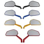 4-Colours Universal Motorcycle Bar Rear View Mirrors CNC Carbon For 1982+ Harley