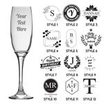 Personalised Engraved Prosecco Glass, Engraved Champagne Flute Glass Drinkware