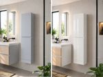 Tall Bathroom Storage Cabinet Unit Floor 1600mm Cabinet Grey White With Doors