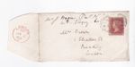 1860 QV FINE 1d PENNY RED STAMP ON FRONT BRIGHTON SIDEWAYS DUPLEX TO PICCADILLY