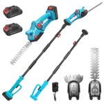 4 in1 Hyundai Cordless Hedge Trimmer Long Reach Pole 21V Extendable Tree Trimmer