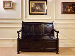 ANTIQUE OAK SETTLE HALL BENCH