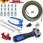 Brake Flaring Repair Kit + 3/16" 5m Steel Brake Line Pipe + Bender + Pipe Cutter