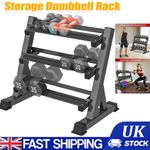 Dumbbell Rack Storage Stand Hex Weight Heavy Duty 3 Tier Wide Home Gym fitness