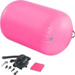 LSLIFE Air Roller Inflatable Gymnastics Tumbling Barrel (Pink, 100cm)