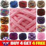 100G skeins yarn Chunky Crochet chenille Milk Soft Baby velvet Knitting Wool UK
