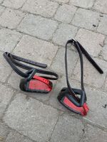 Freejump Soft Up Lite Safety Stirrups Red/ Black With Kids Stirrup Leathers