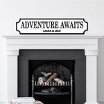 Adventure Awaits Couple Any Colour Any Text 3D Train Style Street Home Sign
