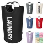 90L Foldable Fabric Laundry Basket Collapsible Clothes Hamper Bag Washing Bin