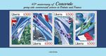 British Airways & Air France CONCORDE Airliner Aircraft Stamp Sheet 2021 Liberia