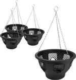 12 INCH BLACK HANGING BASKETS FOR PLANTS FLOWERS GARDEN OUTDOOR HANGING 