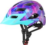 EXCLUSKY Kids Bike Helmet Purple Size S Adjustable 50-57cm for Cycling