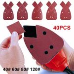 40X Mouse Sanding Sheets For Black and Decker Mouse Palm Sander Pads Sandpaper