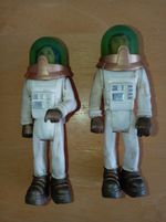 Vintage Fisher Price Adventure People Toy Figure Astronaut Space Man & Woman 70s