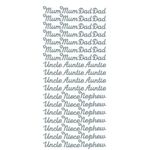 Family Members Mum/Dad/Auntie/Uncle/Nephew/Niece PeelOff Stickers