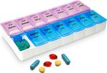 2X WEEKLY PILL ORGANISER Day & Night 7 DAY Box Tablet AM PM Medication Dispenser