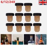 6-24 Pcs Wooden Wine Cork Stoppers - T-shaped Bottle Sealing Plug Leak Proof UK