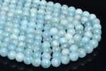 UKcheapest-15.5''100% natural Aquamarine round 4 6 8 10 12mm blue gemstone beads