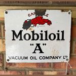 Vintage Enamel sign for Mobil "A" Oil