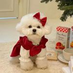 red dress for dogs Puppy Bow Knot Dress