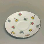 Vtg Crown Staffordshire Saucer England Fine Bone China Pink Rose Flower Gold Rim
