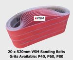 20mm X 520mm VSM XK850X CERAMIC SANDING BELTS FOR 20MM AIR BELT SANDER