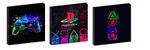 PLAYSTATION SET OF 3 WALL ART PLAQUES/CANVAS PICTURES