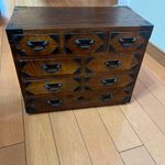 Japanese Wooden Tansu Small Chest Vintage Accessory Box Drawers Antique Storage