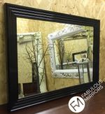X LARGE Modern High Gloss Black Laca Stepped Mirror - Large Choice of Sizes