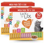 Webbox Lick-e-Lix Cat Treat 2  x  Mega Packs, 100 x 15g