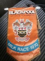 Original Vintage Milk Race Cycling Pennants for the 1970's and 1980's.