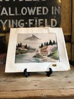 Mid 20th Century Hand Embroidery Silk Picture Of Mount Fuji Iritani Saburo Co