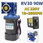 CW/CCW AC220V 90W Worm Gear Reducer Gearbox Motor 18RPM-280RPM RV30 Gearmotor