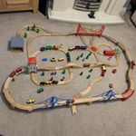 140 Piece Wooden Train Set bundle Brio & compatible track, trains, bridges