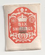 QV Embossed Fiscal Royal Document Cut out with Royal QV Stamp on reverse