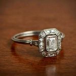 Emerald Cut 2.25Ct Diamond Solid 14k White Gold Halo Engagement Ring in Size 6