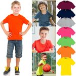 Kids t-shirt for Boys and Girls PE T-Shirt Plain summer Sports Top