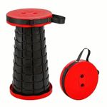 Folding Stool Telescoping Seat Camping Retractable Adjustable Outdoor Portable