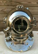 Antique 18 Inch Diving vintage BOSTON MARK V U.S Navy Deep Sea Divers Helmet