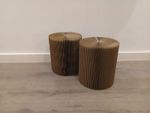Concertina Cardboard Stools Set of 2 Folding Chairs for Adults and Kids
