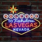 Welcome to Fabulous Las Vegas Nevada Neon Sign Light Casino Wall Hanging 24"x20"