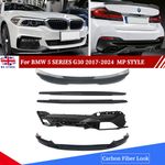 CARBON LOOK BODY KIT FOR BMW 5 SERIES G30 M SPORT SPLITTER DIFFUSER SIDE SPOILER