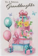 TO A SPECIAL GRANDDAUGHTER BIRTHDAY CARD WITH GOLD FOIL DETAIL