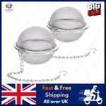 2 Pack Tea Ball Strainer – Stainless Steel Mesh Infuser for Loose Leaf Tea & Her
