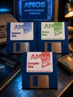 AMOS PROFESSIONAL AMIGA ORIGINAL UPDATER EXTRAS & COMPILER 3 DISK SET RARE