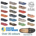 Jo & Joe Ladies Leather Nautical Loafers Flat Slip-on Shoes Cushioned Insole 3-8