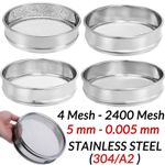 4-2400 Mesh 5-0.005mm Aperture Lab Standard Test Sieve Stainless Steel 20cm