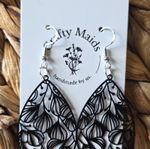 Crafty Maids Handmade Floral Teardrop Boho Earrings. 925 Silver Hooks